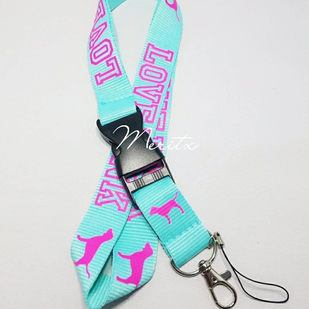 PINK lanyard/keychain/Id holder